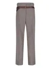 Prada Trompe-l Il Belted Pants In Brown