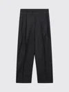 Prada Grey Wool Trousers With Check Pattern In Black