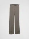 Prada Technical Wool Pants With Belt In Gray