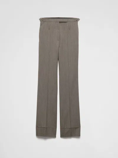 PRADA PRADA PANTS WOMAN DOVE GREY
