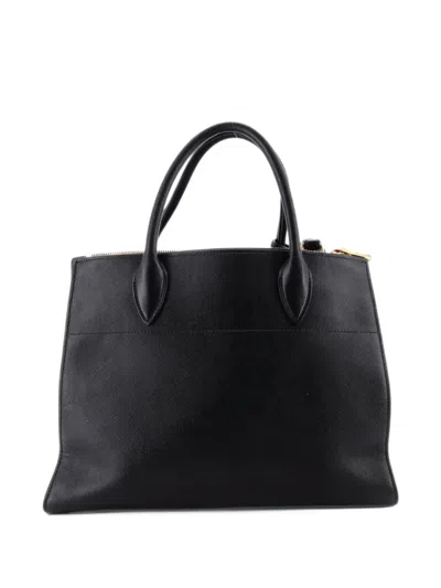 Pre-owned Prada Paradigme Tote Saffiano Leather Medium Satchel In Black