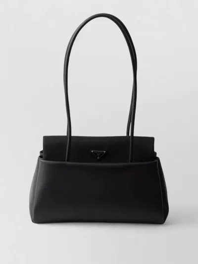 Prada Passage Medium Leather Tote Bag Renylon Flap
