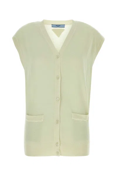 PRADA PRADA PASTEL GREEN CASHMERE VEST