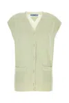 Prada Cashmere Vest With Cap Sleeves And Front Pockets In Linfa