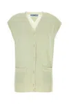 Prada Cashmere Vest With Cap Sleeves And Front Pockets In Neutral