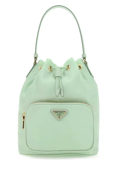 Prada Pastel Green Re-nylon Bucket Bag