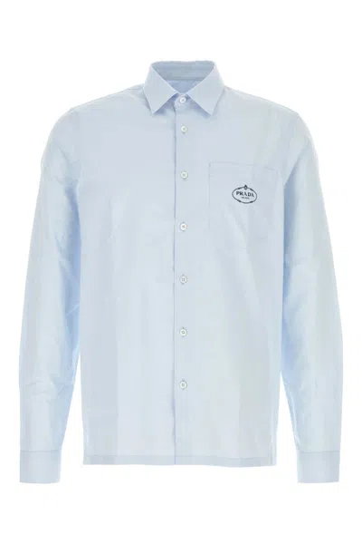 Prada Pastel Light Blue Poplin Shirt
