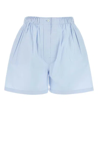 PRADA PASTEL LIGHT BLUE POPLIN SHORTS