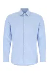 Prada Light Blue Stretch Poplin Shirt In F0012