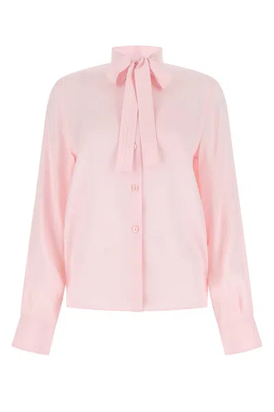 PRADA PRADA PASTEL PINK CREPE SHIRT
