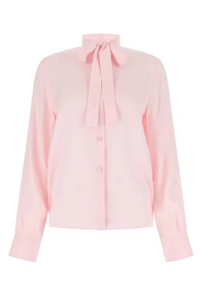 Prada Pastel Pink Crepe Shirt In F0028