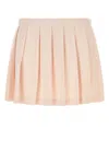 Prada Pastel Pink Pique Pleated Mini-skirt In Pesco