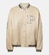 Prada Padded Leather Varsity Jacket Women In Pink