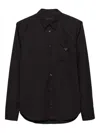 Prada Patch-pocket Cotton Shirt In Black