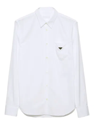 Prada Patch-pocket Cotton Shirt In White