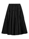 Prada Patch-pocket Drawstring Midi Skirt In Black