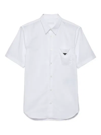 Prada Patch-pocket Short-sleeve Shirt In White