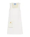 Prada Patch-pocket Virgin Wool Minidress In White