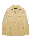 Prada Patch-pockets Button Jacket In Neutral