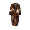 Prada Patchwork Shearling Coat In Multi