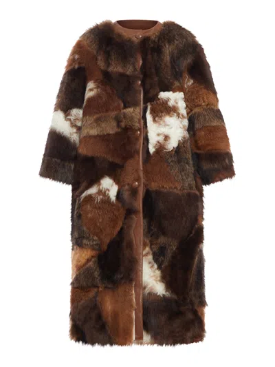 PRADA PATCHWORK SHEEPSKIN COAT