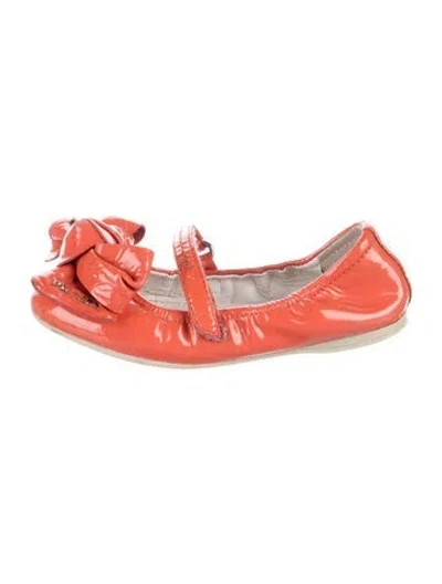 Pre-owned Prada Babies' Patent Ballet In Orange