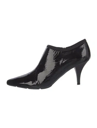 Pre-owned Prada Patent Bootie Pumps Patent Leather Mules In Black