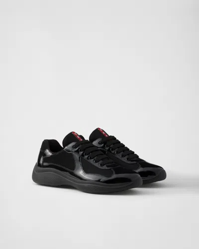 Prada Black Leather New Americas Cup Sneakers
