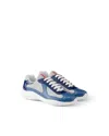 Prada Mesh Panel Low-top Sneakers In Blue