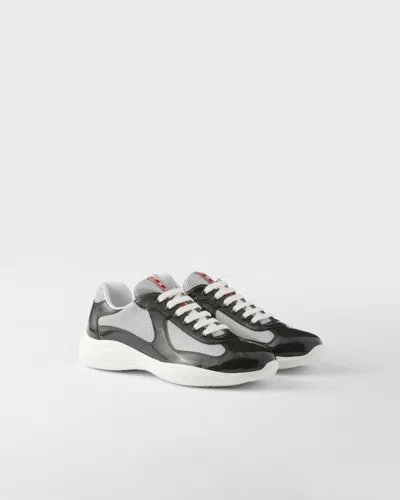 PRADA PATENT LEATHER AND TECHNICAL FABRIC PRADA AMERICA'S CUP SNEAKERS