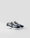 Prada Men Two-tone Leather And Tech Fabric Sneakers In Multi