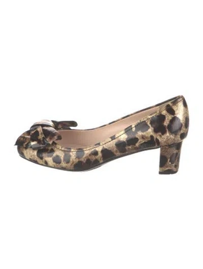Pre-owned Prada Patent Leather Animal Print Pumps In Black