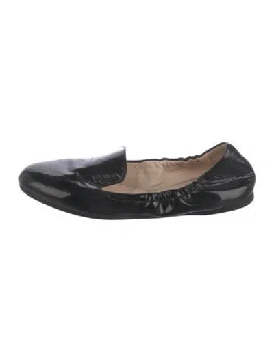Pre-owned Prada Patent Leather Ballet Flats In Black