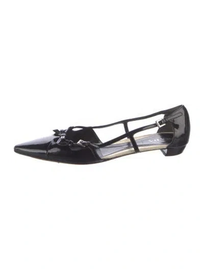Pre-owned Prada Patent Leather Ballet Flats In Black