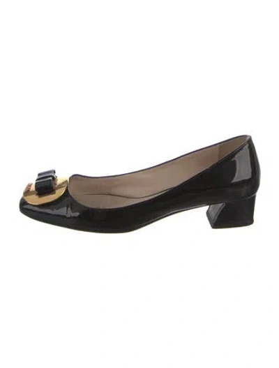 Pre-owned Prada Patent Leather Ballet Flats In Black
