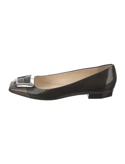 Pre-owned Prada Patent Leather Ballet Flats In Black
