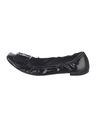 Pre-owned Prada Patent Leather Ballet Flats In Black