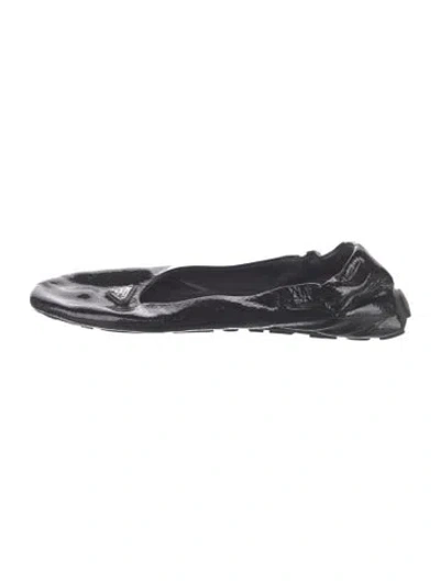 Pre-owned Prada Patent Leather Ballet Flats In Black