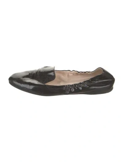 Pre-owned Prada Patent Leather Ballet Flats In Black