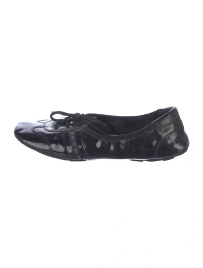 Pre-owned Prada Patent Leather Ballet Flats In Blue