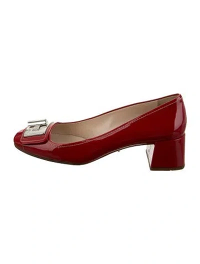 Pre-owned Prada Patent Leather Ballet Flats In Red