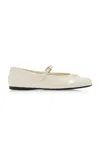 Prada Patent-leather Ballerina Flats In White