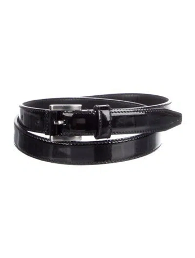Pre-owned Prada Patent Leather Belt In Black