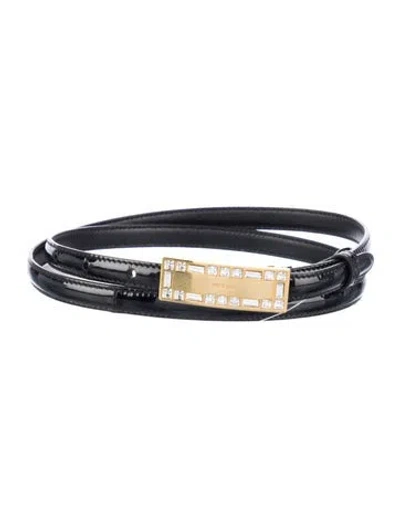 Pre-owned Prada Patent Leather Belt Kit In Black
