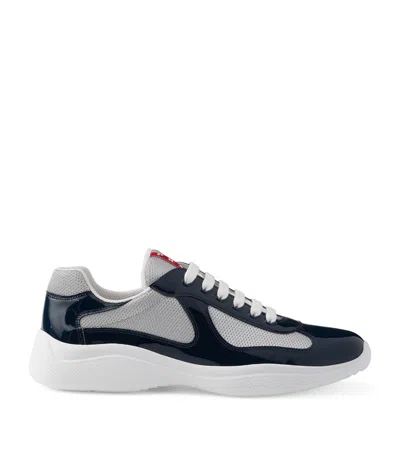 PRADA PATENT LEATHER-BLEND AMERICA'S CUP SNEAKERS