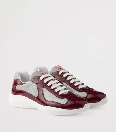 PRADA PATENT LEATHER-BLEND AMERICA'S CUP SNEAKERS
