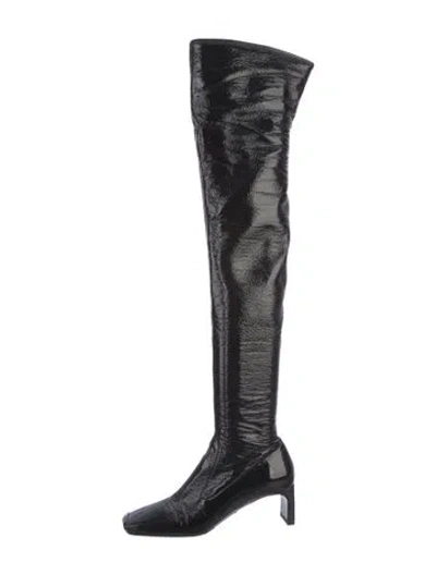 Pre-owned Prada Patent Leather Boots In Black