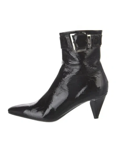 Pre-owned Prada Patent Leather Boots In Black