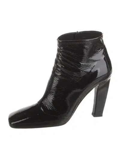 Pre-owned Prada Patent Leather Boots In Black