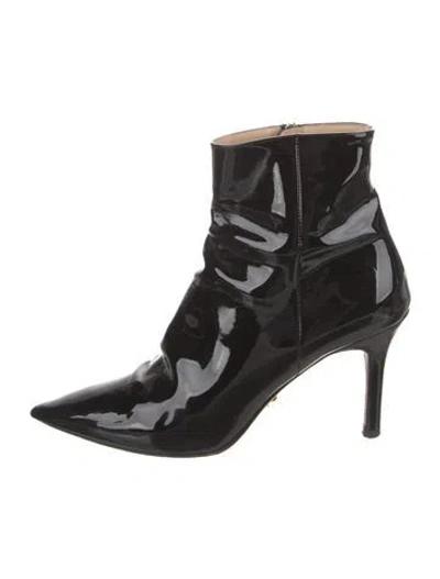 Pre-owned Prada Patent Leather Boots In Black